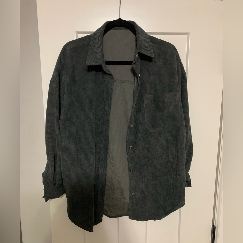 Grey button up jacket!